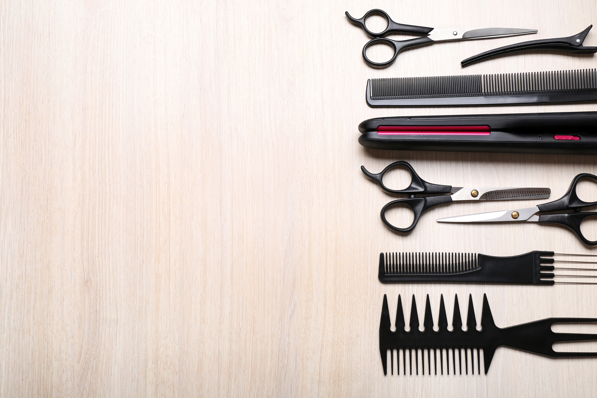 Hair Styling Tools Copy Space